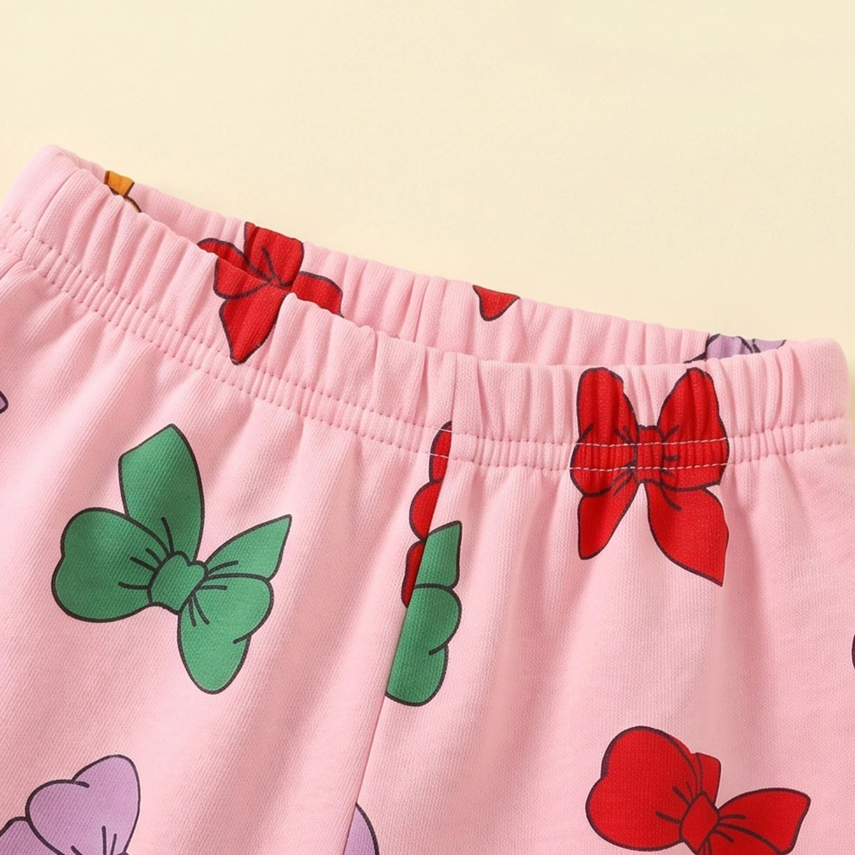Girls Pink Bow Printed Sweatshirt & Joggers Co-ord Sets Sets