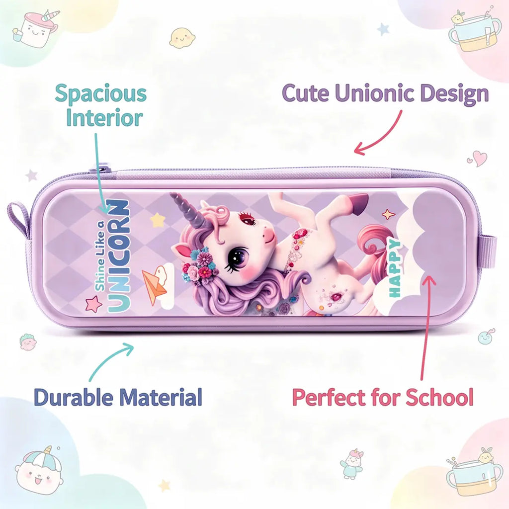 Kids Unicorn Hard Pencil Pouch with Zipper Trending Accessories