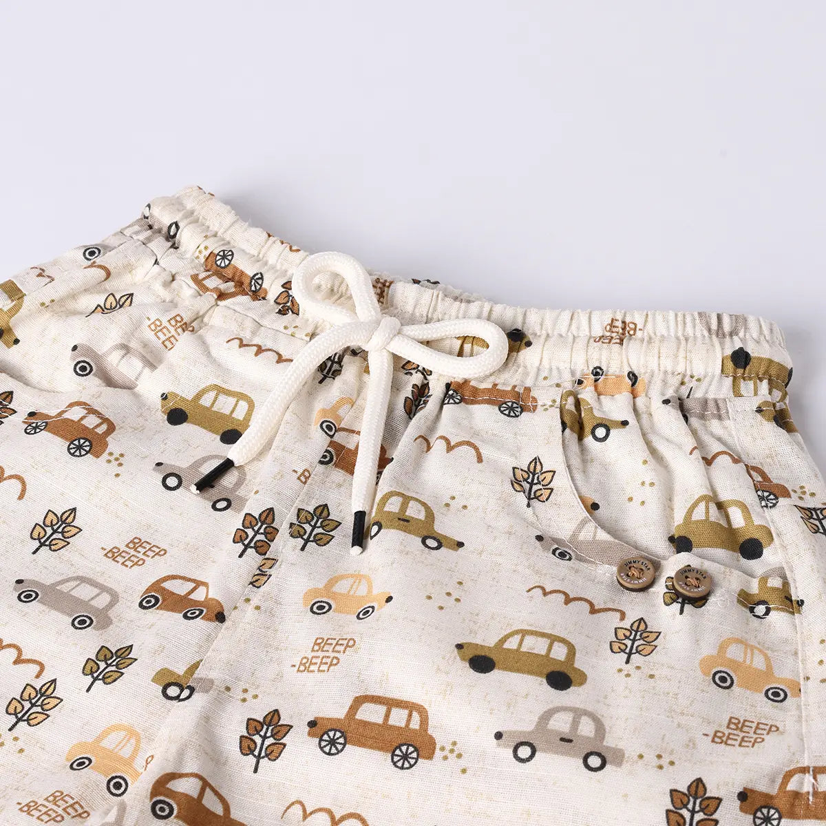 Boys Brown Tropical Print T-Shirt With Printed Shirt and Shorts Sets Sets