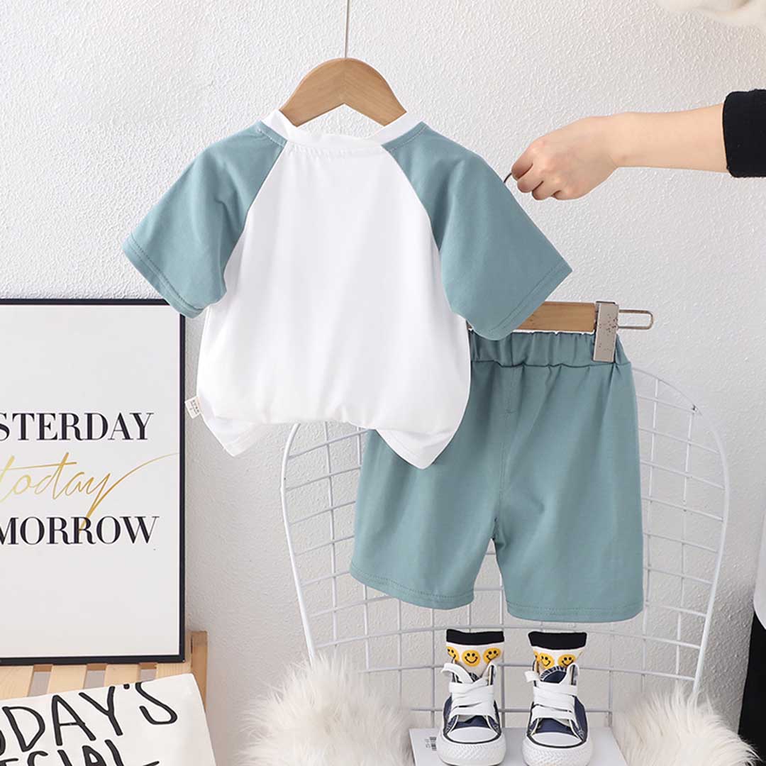 Boys Raglan Sleeve Front Pocket T-Shirt With Shorts Set 2 pc. Sets   