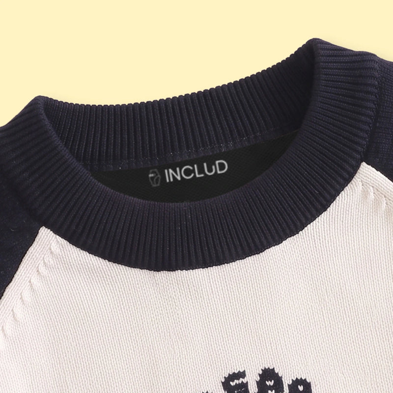 Boys Cream Bear Typographic Knitted Sweater Sweaters & Cardigans