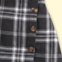 Girls Black Ribbed Top With Checked Skirt Sets 2 pc. Sets