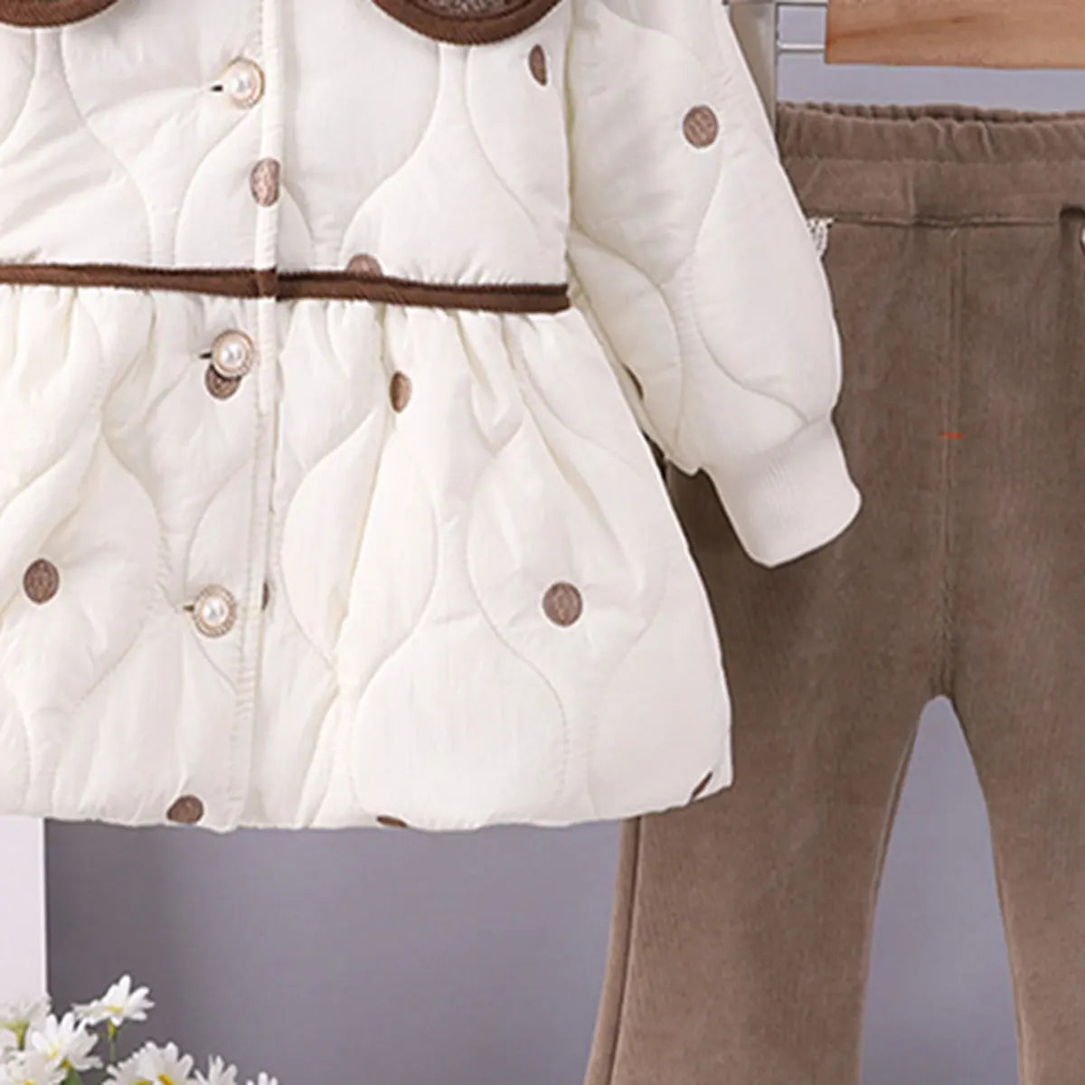 Girls White Long Sleeves Jacket With Regular T-Shirt& Pant Sets 3 pc. Sets