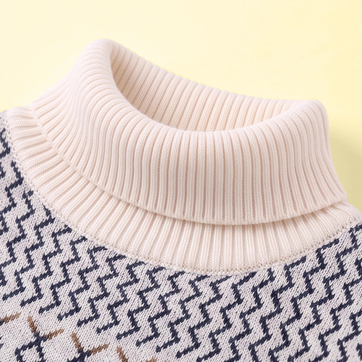 Girls Apricot Geometric Knitted Sweater Sweaters & Cardigans