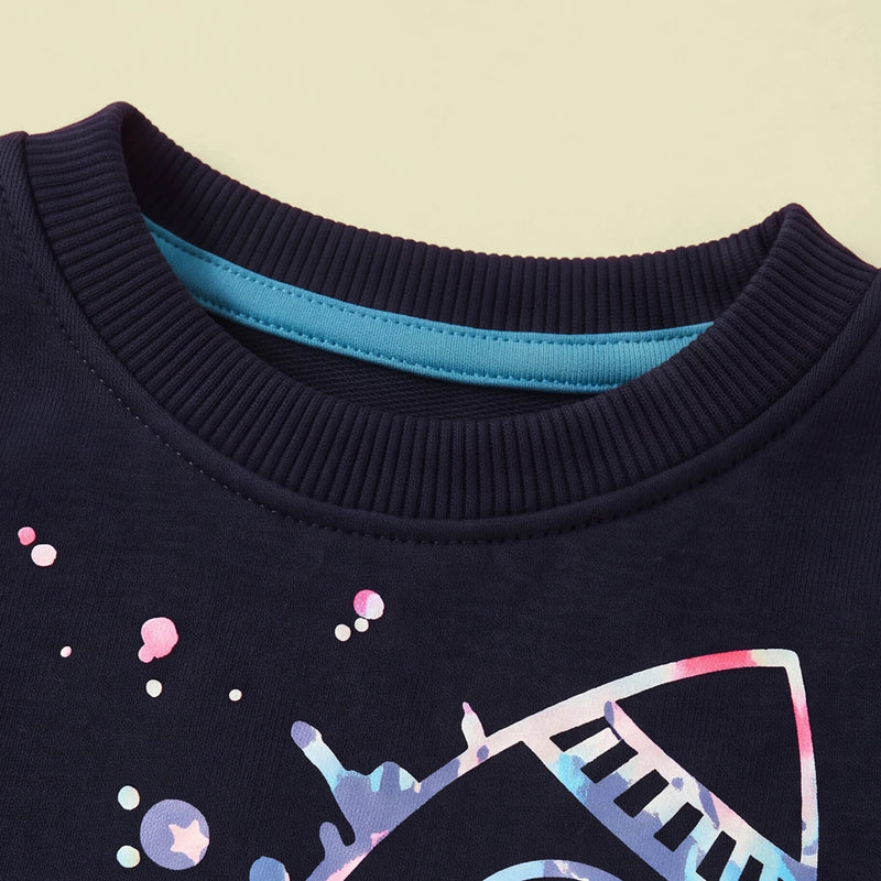 Boys Black Graphic Long Sleeve Sweatshirt Sweatshirts & Hoodies