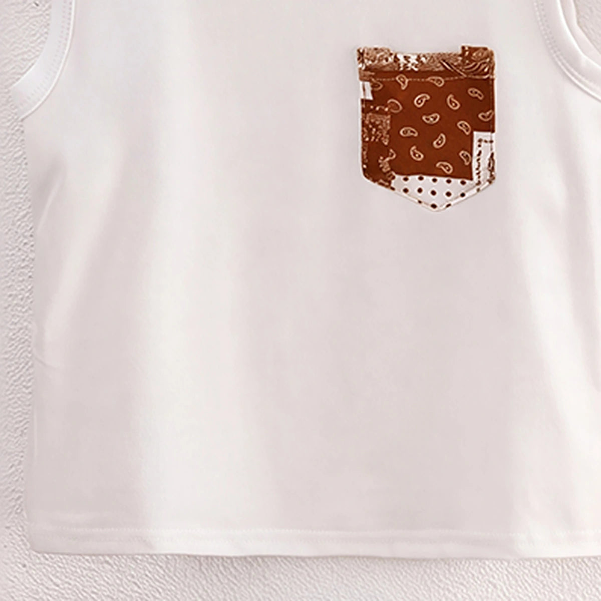 Boys White Sleeveless Vest Vests