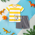 Boys Dinosaur Applique T-Shirt With Shorts 2 pc. Sets Yellow 1-2 Y 
