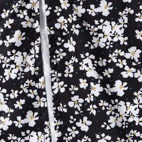 Girls Black Short Sleeve Floral Print Fit & Flare Dress Casual Dresses