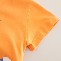 Boys Orange Teddy Printed Short Sleeves T-Shirt With Shorts Set 2 pc. Sets