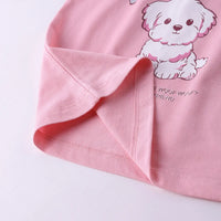 Girls Pink Animal Graphic Short Sleeve Top With Elasticated Shorts Sets Sets