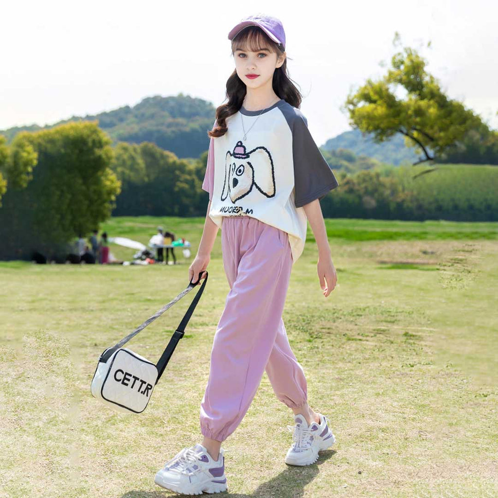 Girls Short Sleeve Graphic Print With Pants Set 2 pc. Sets   