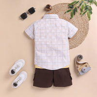 Boys Yellow Graphics T-Shirt With Short Sleeve Printed Shirt and Shorts Sets 3 pc. Sets