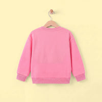 Girls Pink Heart Print Long Sleeve Sweatshirt Sweatshirts & Hoodies