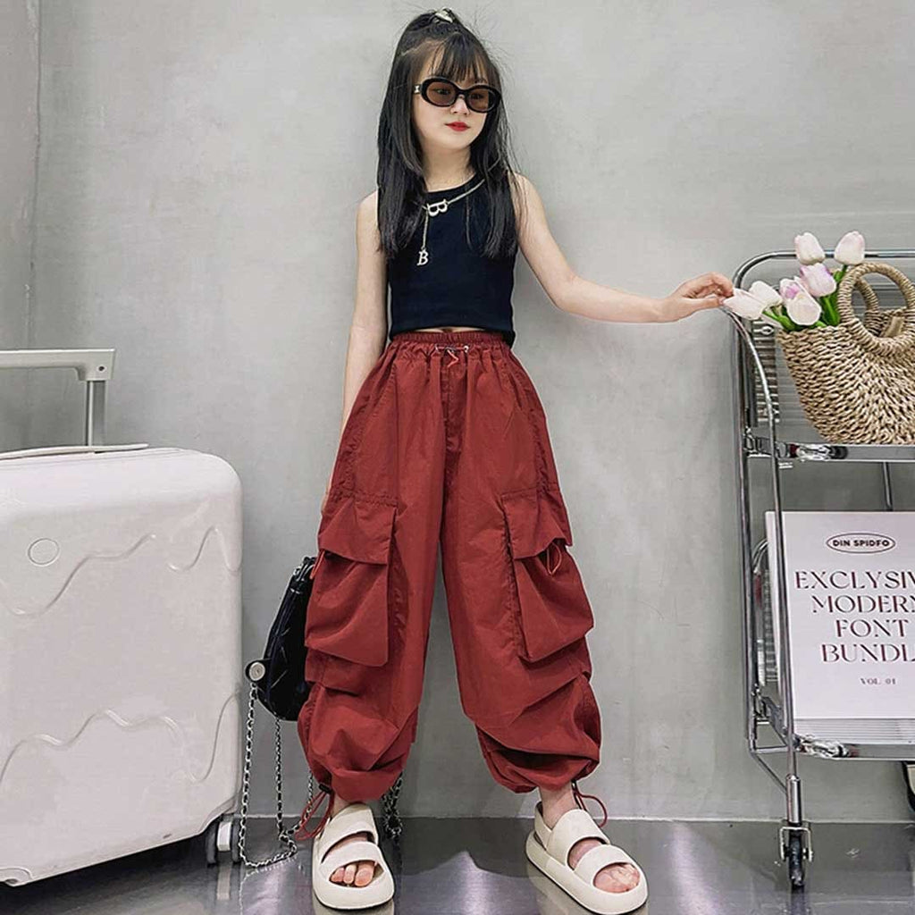 Girls Elasticated Loose Fit Cargo Jogger