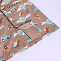 Girls Brown Hot Air Balloon Print Short Sleeve Shirt With Elasticated Pants Sets Sets