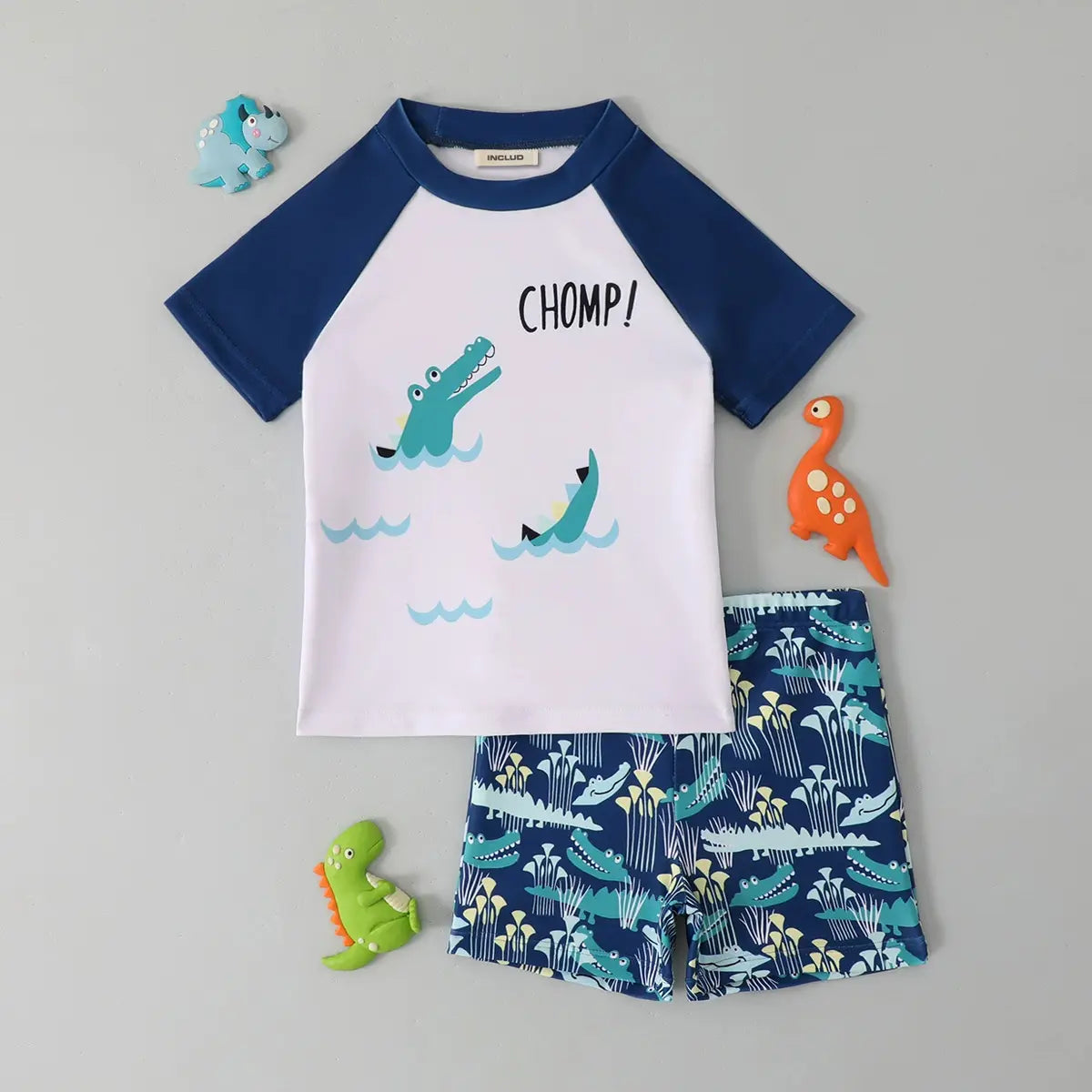Boys Blue Graphics Short Sleeves T-Shirt & Shorts Swimsuit Sets Sets Blue 3-4 Y