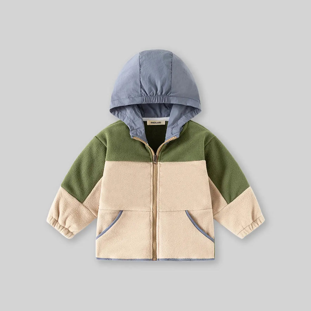 Boys Colorblocked Hooded Zip-up Jacket Coats & Jackets