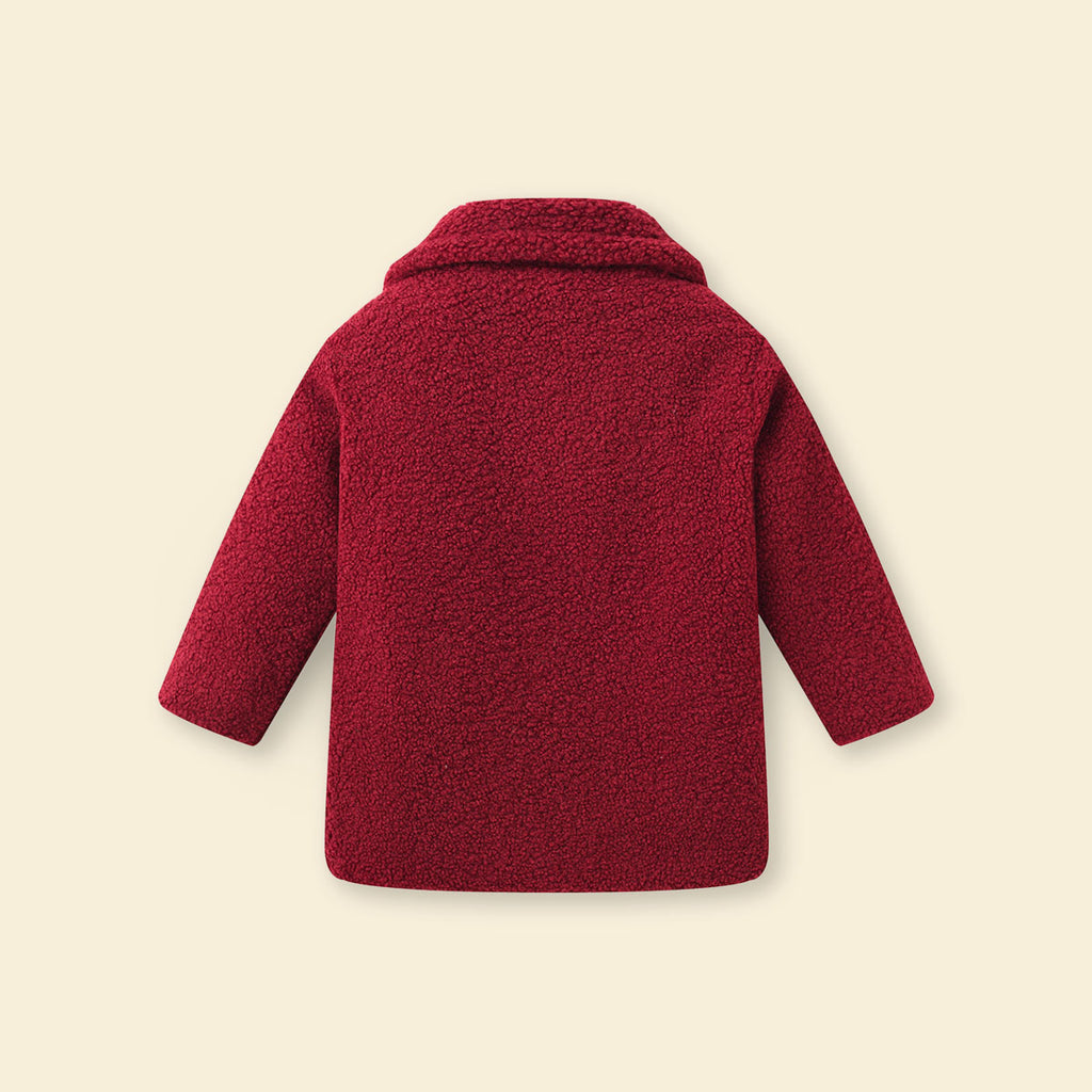 Girls Maroon Spread Collar Tailored Jacket Coats & Jackets