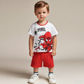 Boys Red Spider Graphic T-Shirt With Printed Shorts Set 2 pc. Sets Red 3-4 Y