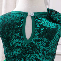 Girls Green Sequined Fit & Flare Party Wear Dress Party Dresses