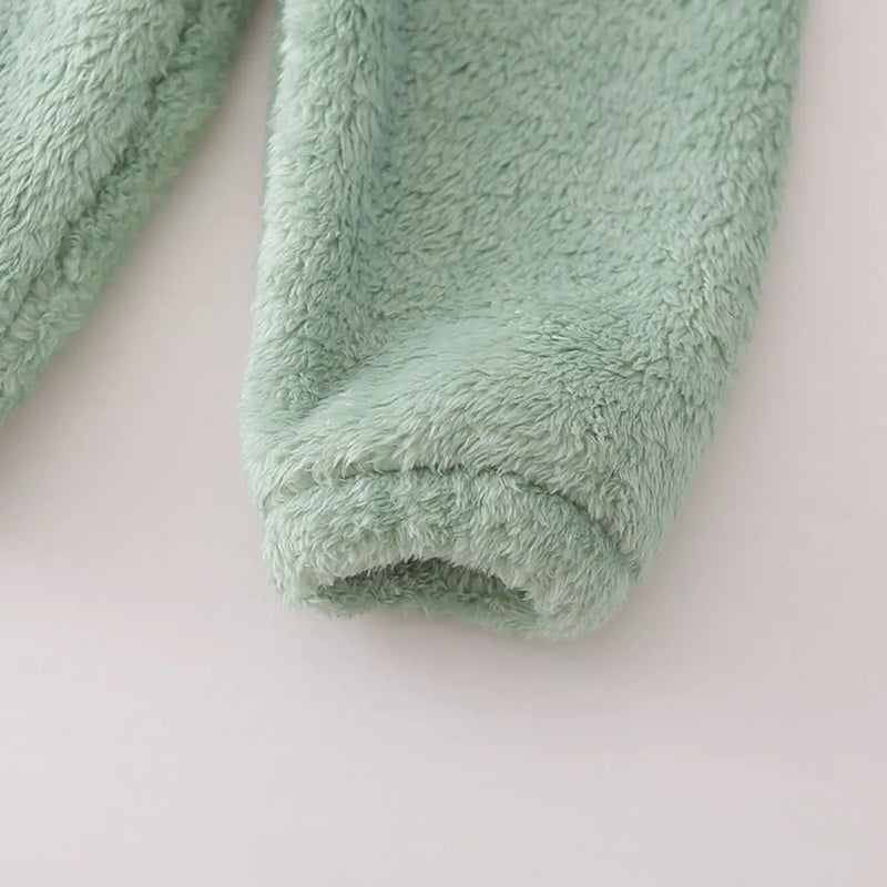 Boys Sea Green Fleece Zip-up Jacket With Jogger Co-ord Sets Sets