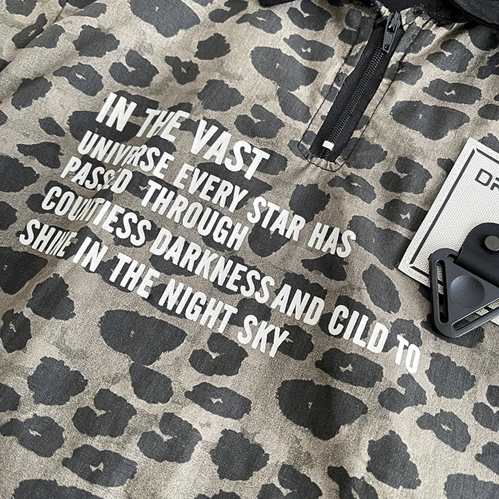 Boys Dark Brown Leopard Print Polo T-Shirt & Shorts Co-ord Sets Sets