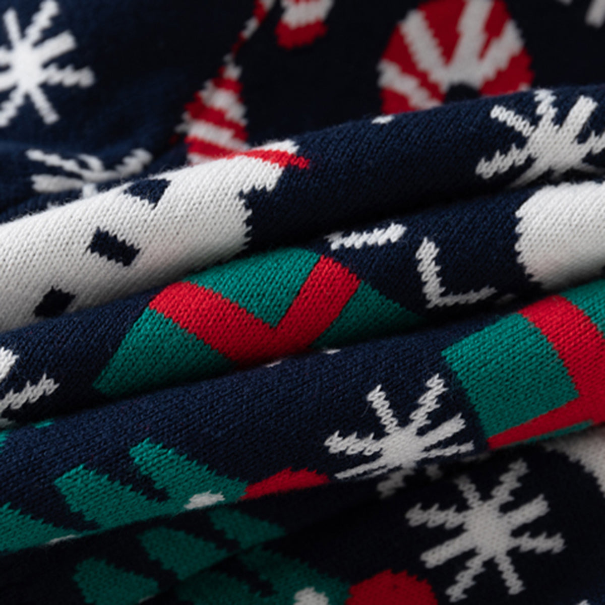 Boys Navy Blue Self-Design Christmas Sweater Sweaters & Cardigans