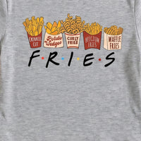 Girls Grey Fries Graphic Short Sleeve T-Shirt Tshirts