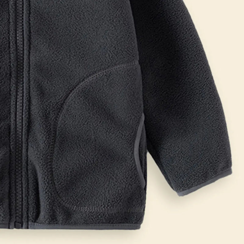 Boys Dark Grey Fleece Zip-up Jacket Coats & Jackets