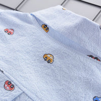 Boys Car Printed Long Sleeve Shirt With Denim Pant Set Sets