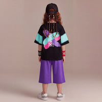Boys Black Typographic Print Short Sleeve T-Shirt With Shorts Sets 2 pc. Sets