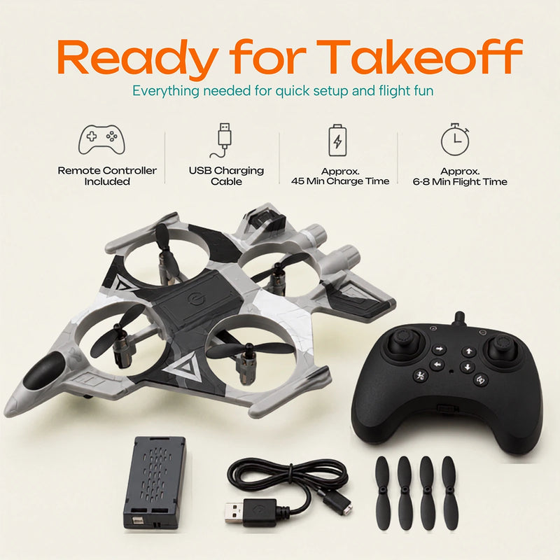 Remote Control Star Fighter Plane with Bright LED Lights Wireless Controller Stable Flying RC Toy for Kids Trending Accessories