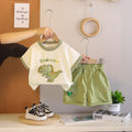 Boys Green Dinosaur Printed T-Shirt With Shorts Sets Sets Green 1-2 Y