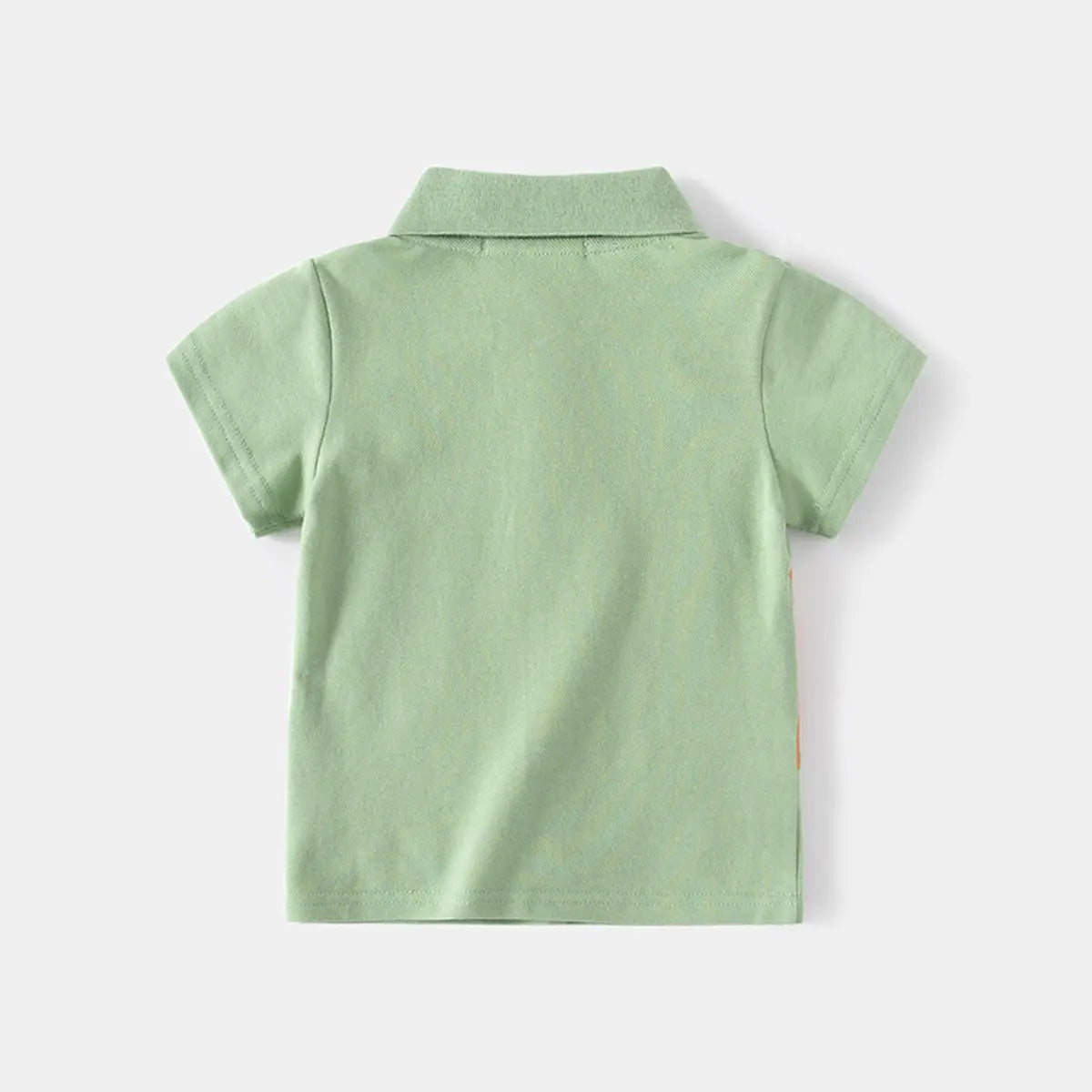Boys Green Animal Cartoon Printed Short Sleeves Polo T-Shirt Tshirts