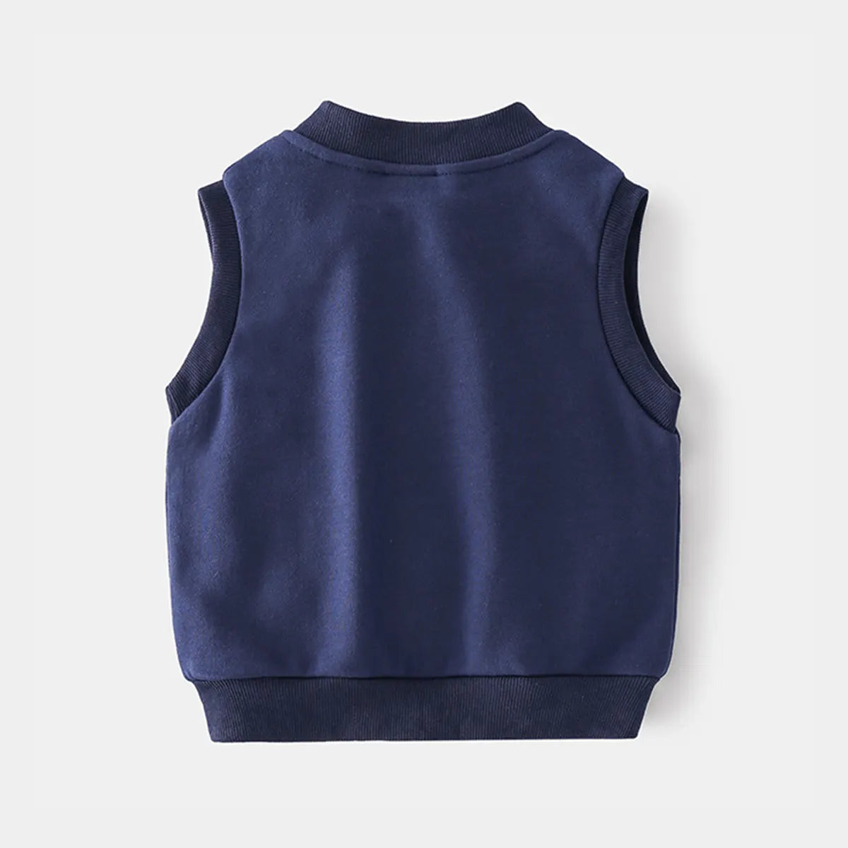 Boys Navy Blue Sleeveless Zip-up Vest Coats & Jackets