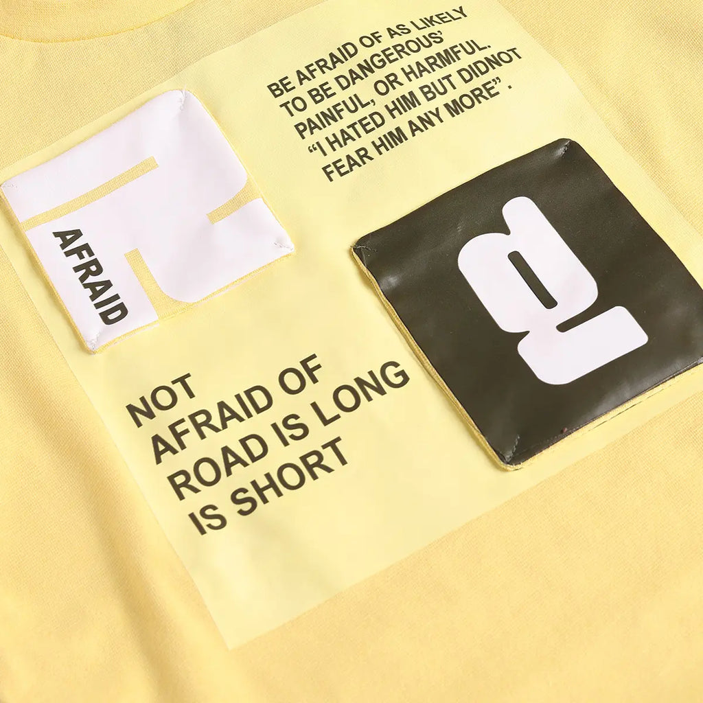 Boys Yellow Typographic Printed Short Sleeve T-Shirt With Elasticated Shorts Sets 2 pc. Sets