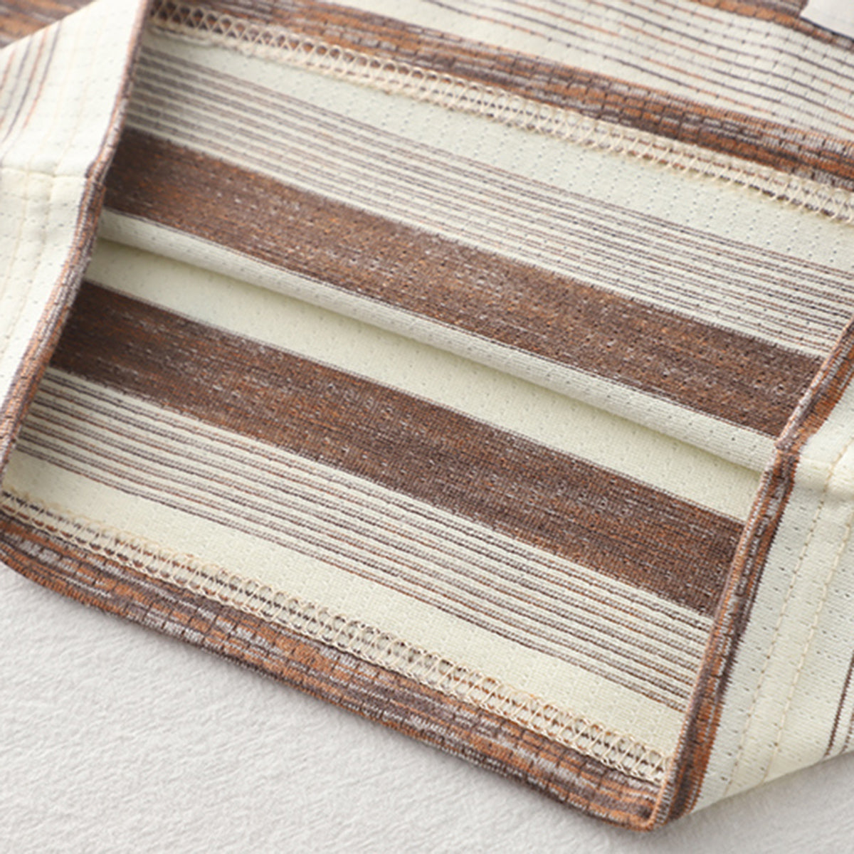 Boys Brown Striped Polo T-shirt with Khaki Shorts Set Sets