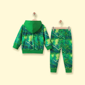Boys Green Graphic Hooded Sweatshirt & Joggers Co-ord Sets Sets