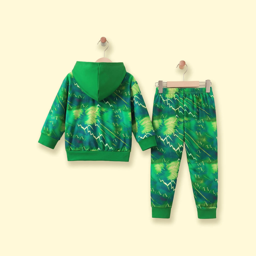 Boys Green Graphic Hooded Sweatshirt & Joggers Co-ord Sets Sets
