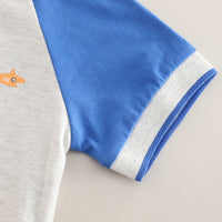 Boys Blue Submarine Printed Raglan Sleeves T-Shirt With Shorts Set 2 pc. Sets