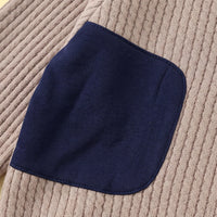 Boys Khaki Textured Sweatshirt With Denim Pants Sets Sets