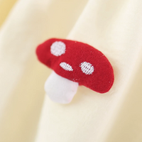 Girls Beige Mushroom Applique Top With Shorts Sets Sets