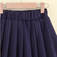 Girls Navy Blue Typography Long Sleeve Jacket With Skirt Sets 2 pc. Sets