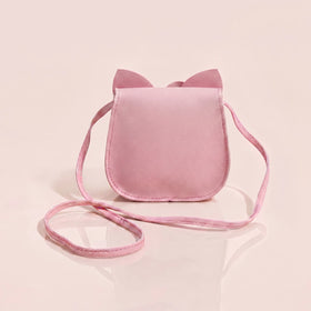Girls Pink Cat Motif Non Detachable Sling Bag Sling Bags