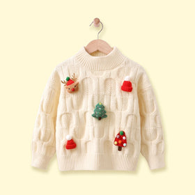 Girls Cream Cable Knit Long Sleeve Sweater Sweaters & Cardigans Cream 1-2 Y