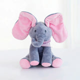 Baby Pink Peek-a-Boo Musical Elephant Plush Toy