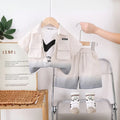 Boys Off White Short Sleeve Shirt With Printed T-shirts And Elasticated Shorts Sets 3 pc. Sets Off White 1-2 Y