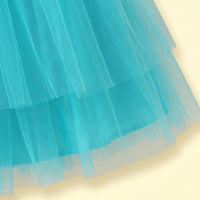 Girls Sea Green Ruffled Sleeveless Fit & Flare Party Dress Party Dresses