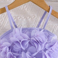 Girls Purple Camisole Applique Top With Hat And Trousers Set 3 pc. Sets