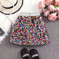 Girls Multicolour Sequin Embellished Skirt Skirts
